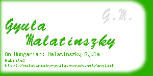 gyula malatinszky business card